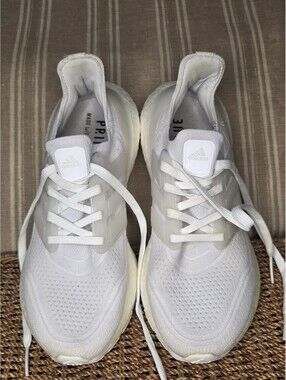 Adidas Ultraboost 21 Triple White Running Shoes Men’s Size 5.5
